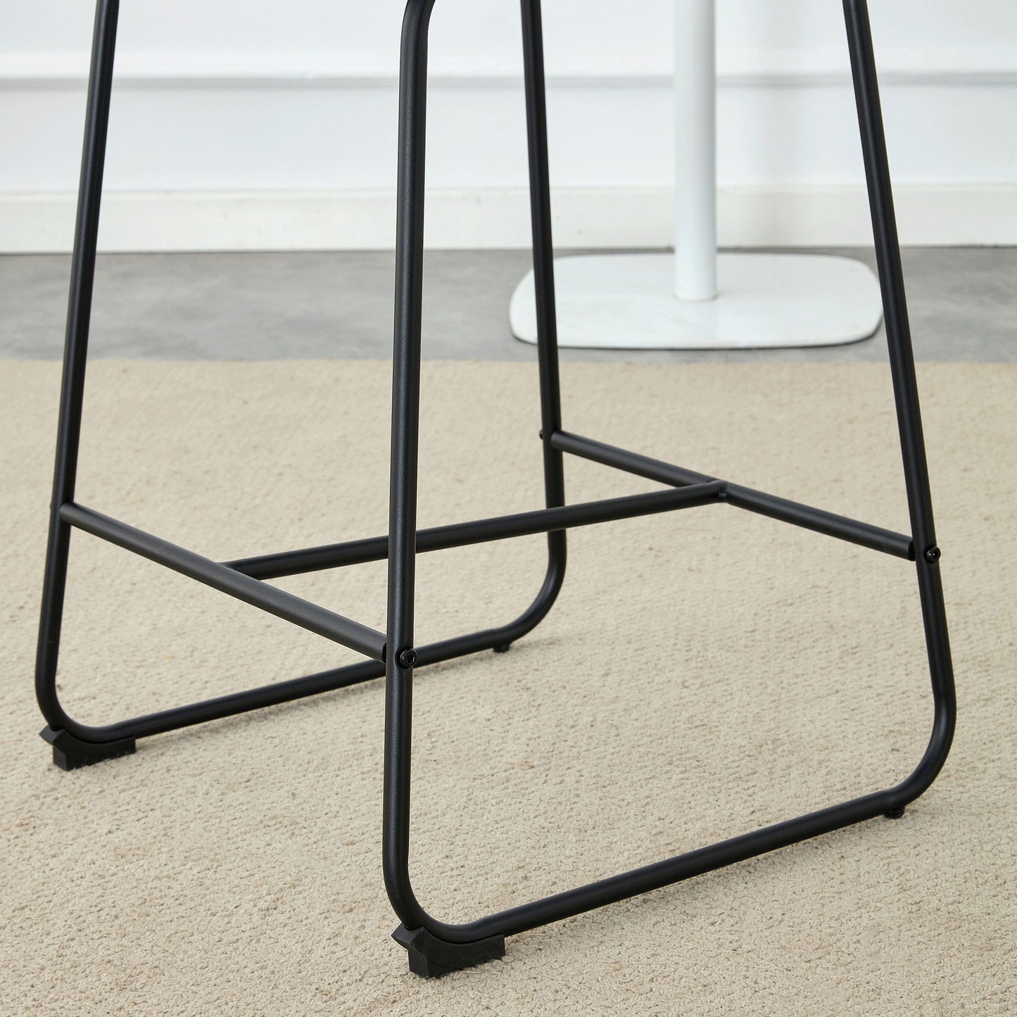 (Set of 2) Modern Minimalist Style Material Bar Stools, Suitable For Kitchen, Bar And Modern Home Design - Black