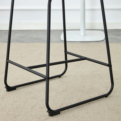 (Set of 2) Modern Minimalist Style Material Bar Stools, Suitable For Kitchen, Bar And Modern Home Design - Black