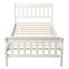 Twin Platform Bed, Mattress Foundation Sleigh Bed With Headboard, Footboard, Slat Support - White
