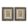 Lucian - Framed Antiqued Sculpture Print (Set of 2) - Multicolor / Wood