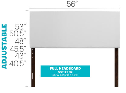 Full Headboard Elegant Casual - White