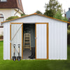 10'x12' Garden Sheds Outdoor Storage Sheds - White / Yellow