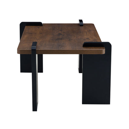 Walnut Colored Coffee Table, Suitable For Modern Minimalist Living Rooms - Walnut