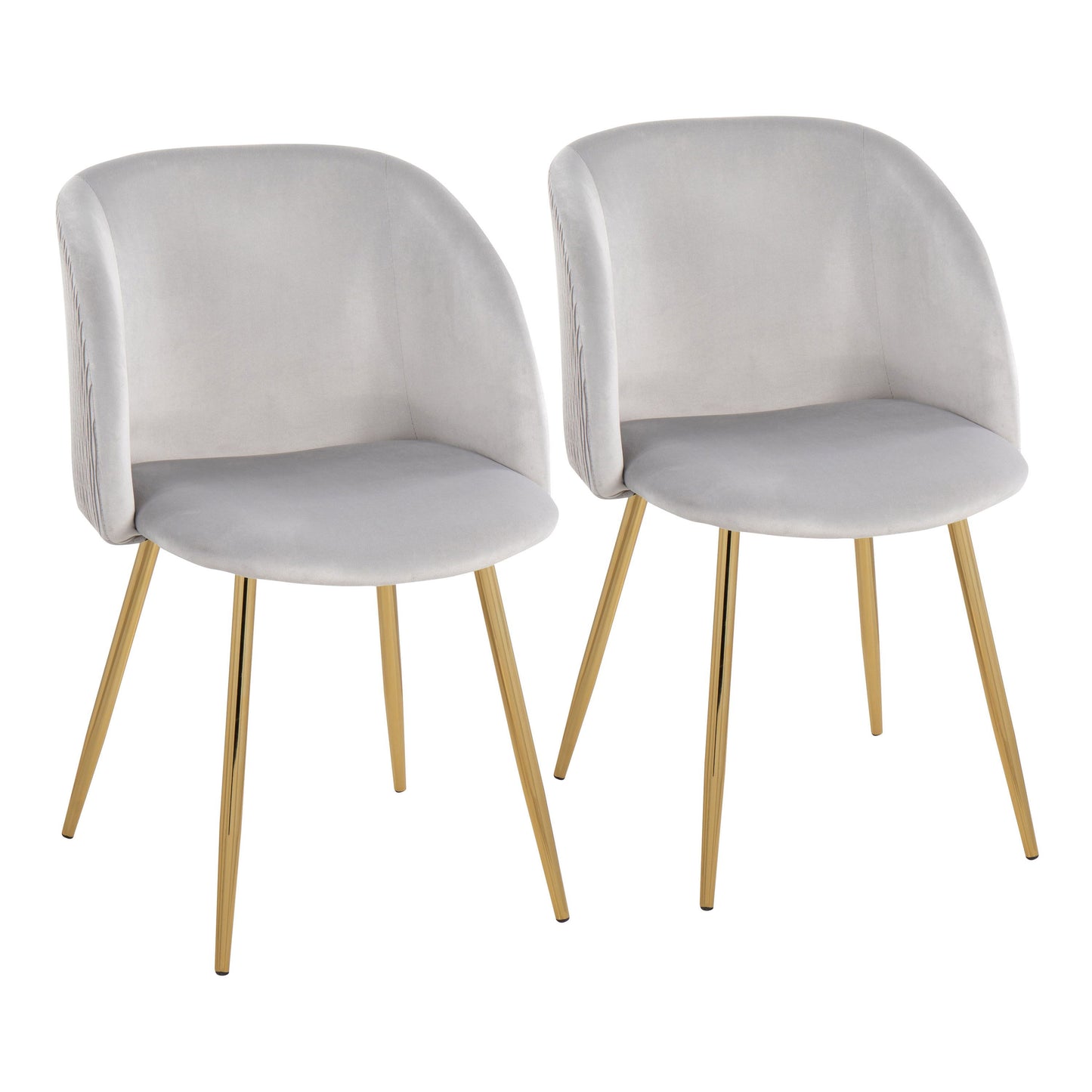 Fran - Pleated Waves Contemporary Chair (Set of 2) - Gold / Pleated Silver Waves