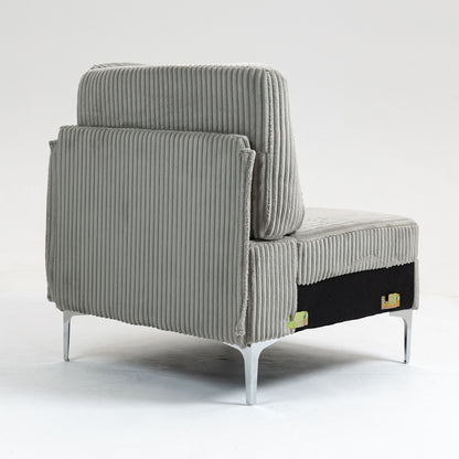 Modular Sectional Sofa Corner Seat, Middle Seat Module Couch - Gray