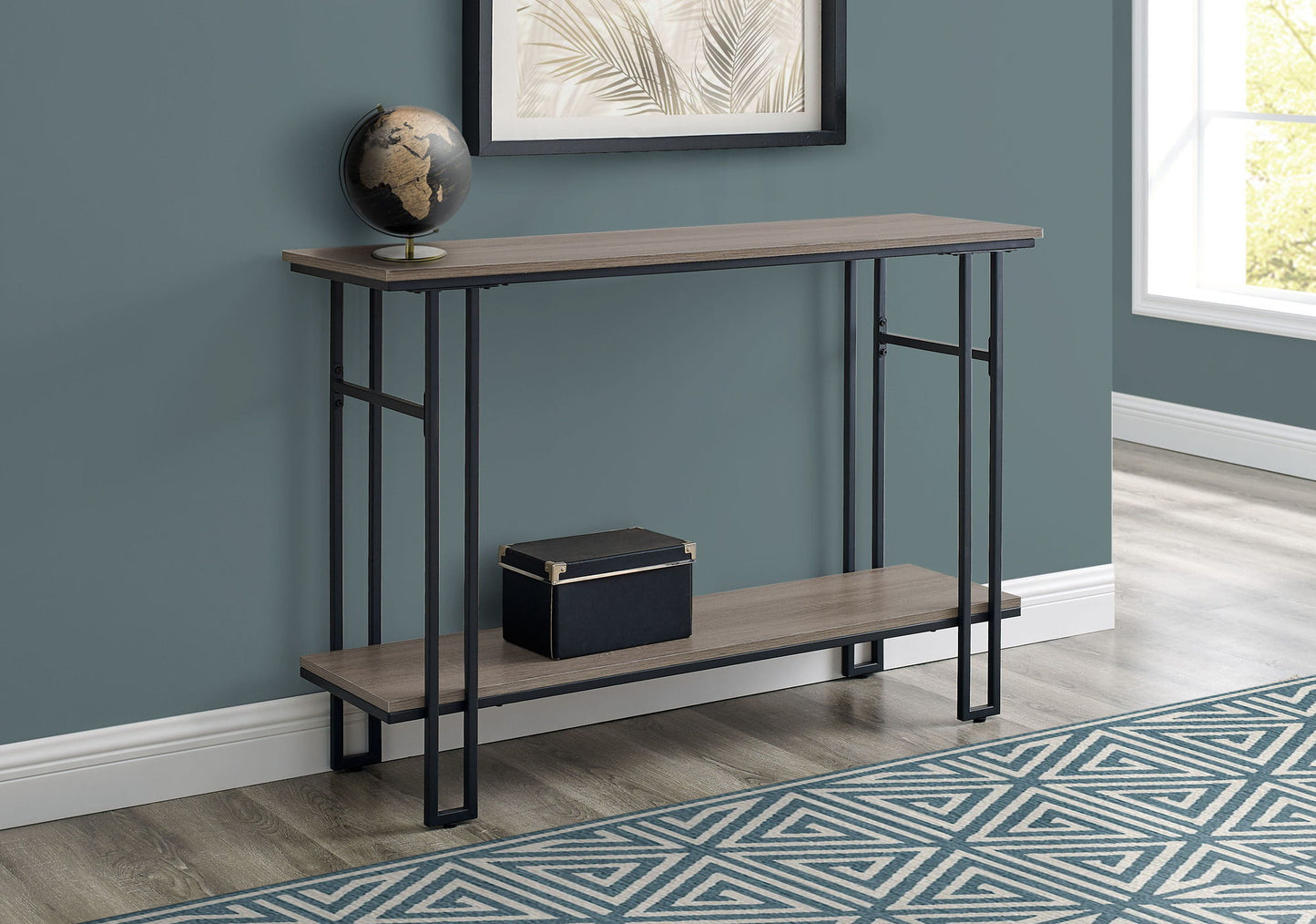 Accent Console Table For Entryway, Contemporary And Modern - Taupe / Black