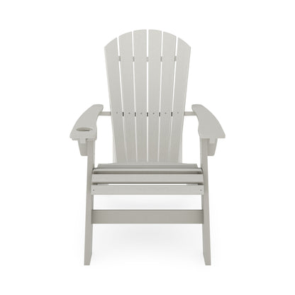 Adirondack Chair Sturdy HDPE Poly Lumber For Poolside, Patio, And Garden Relaxation - Dark Gray