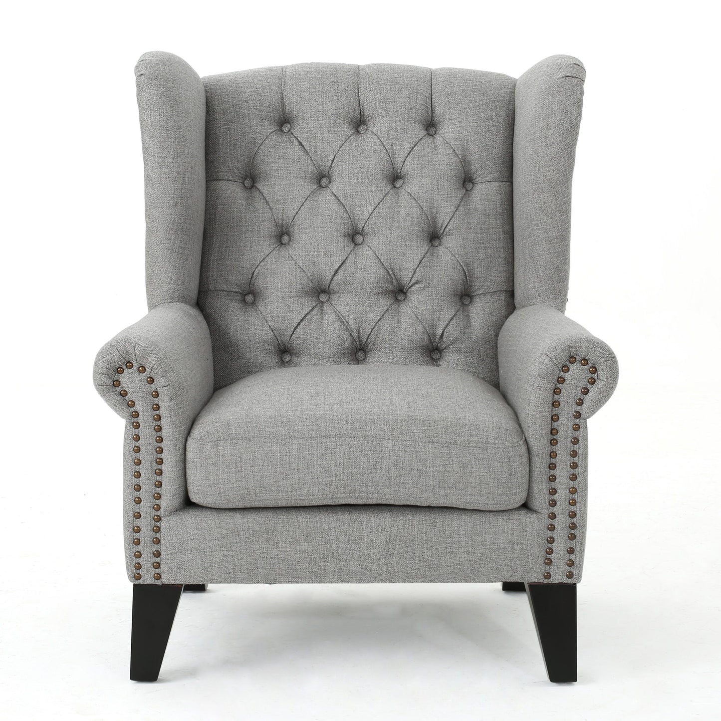 Upholstered Accent Chair, Mid Century Modern Arm Chair, Reading Chair For Living Room, Bedroom - Gray