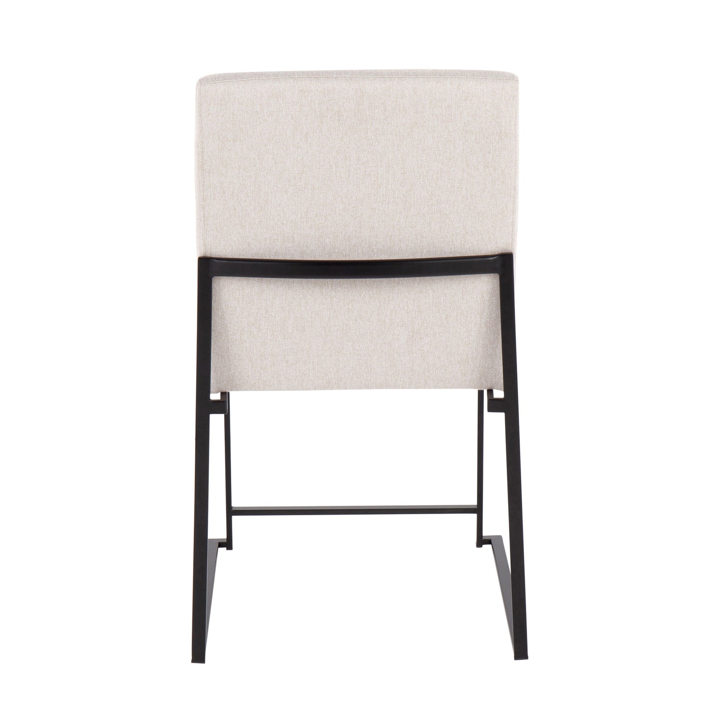 Fuji - Contemporary High Back Dining Chair (Set of 2) - Black / Beige
