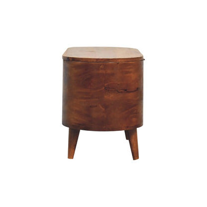 Rounded Lid Up Blanket Box - Chestnut