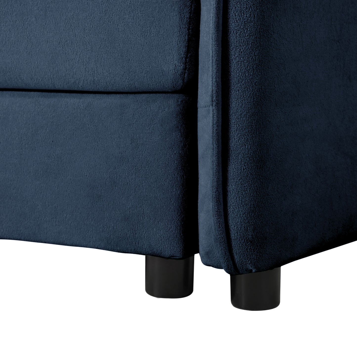 Oversized Recliner Chair With Movable Ottoman, Soft Chenille Upholstered Indoor Lounge Chair, Diy Combination - Blue