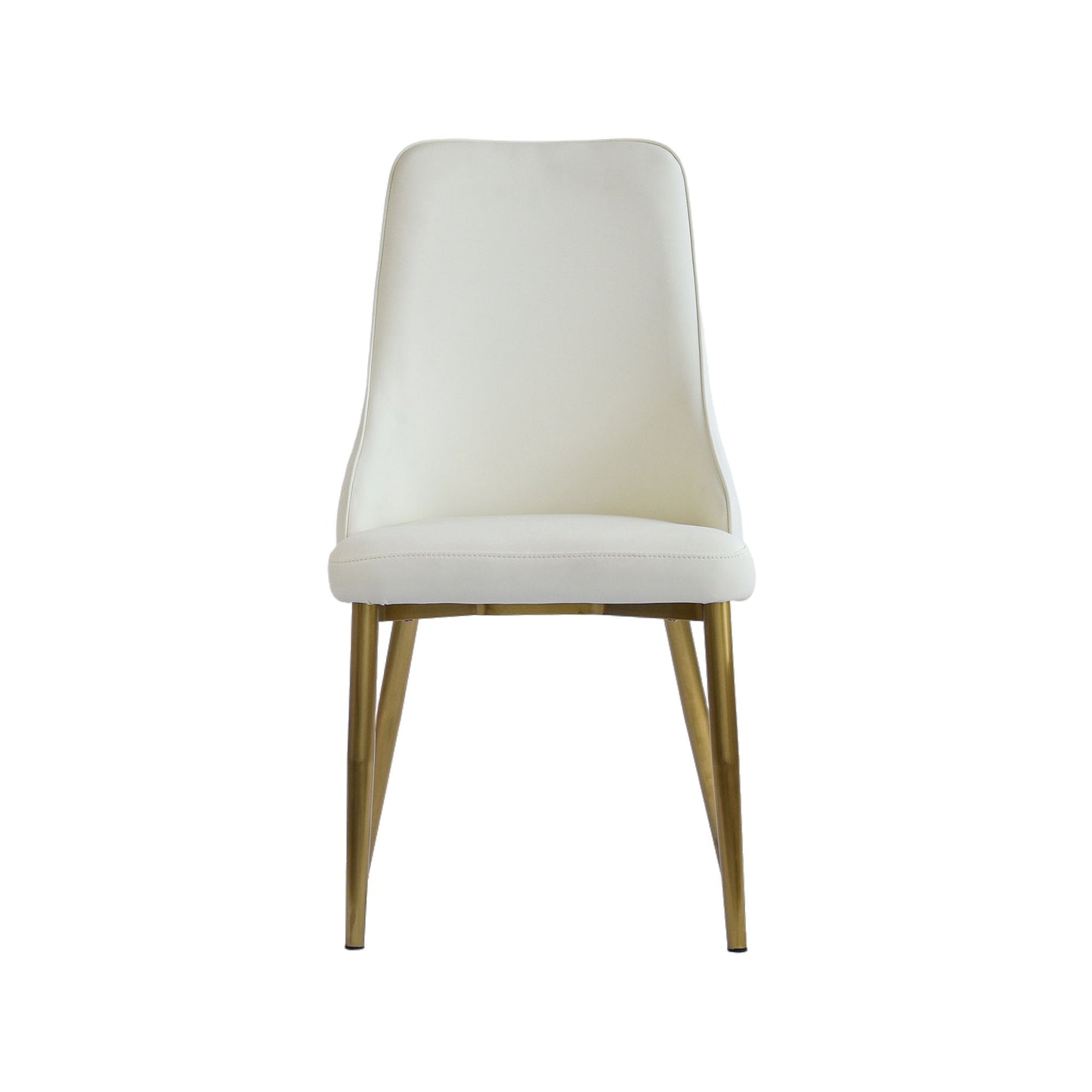 Modern Sponge-Filled Dining Chair, Solid Wood Metal Legs, Suitable For Restaurants, Living Rooms And Rooms (Set of 2) - White