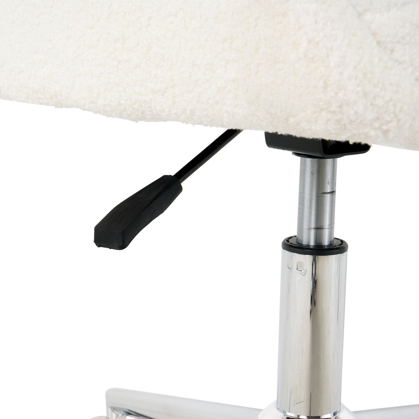Modern Teddy Fleece Fabric Dining Chair With Chrome Legs, Soft And Comfortable - Beige