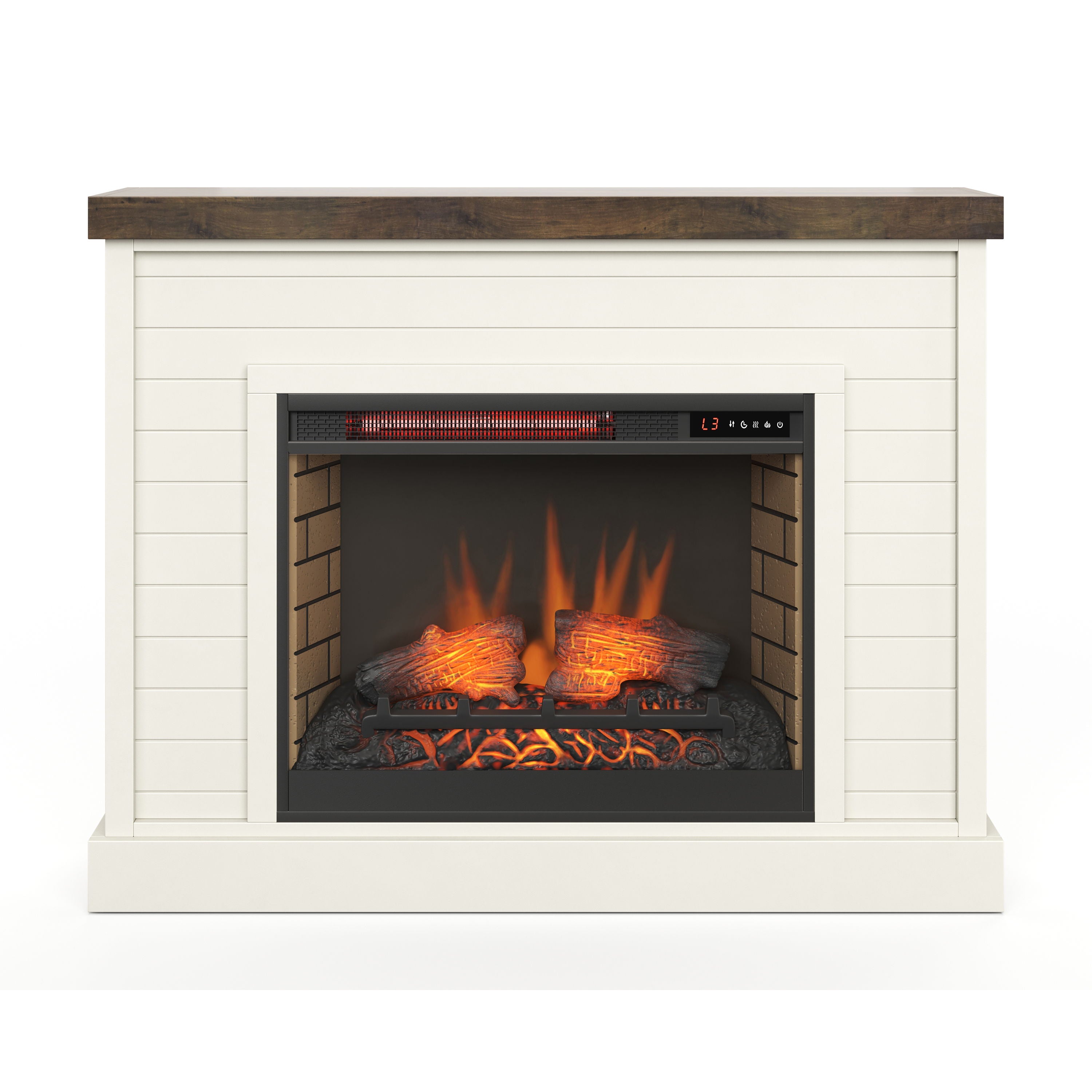 Washington - Fireplace With Mantel - Jasmine Whitewash / Barnwood