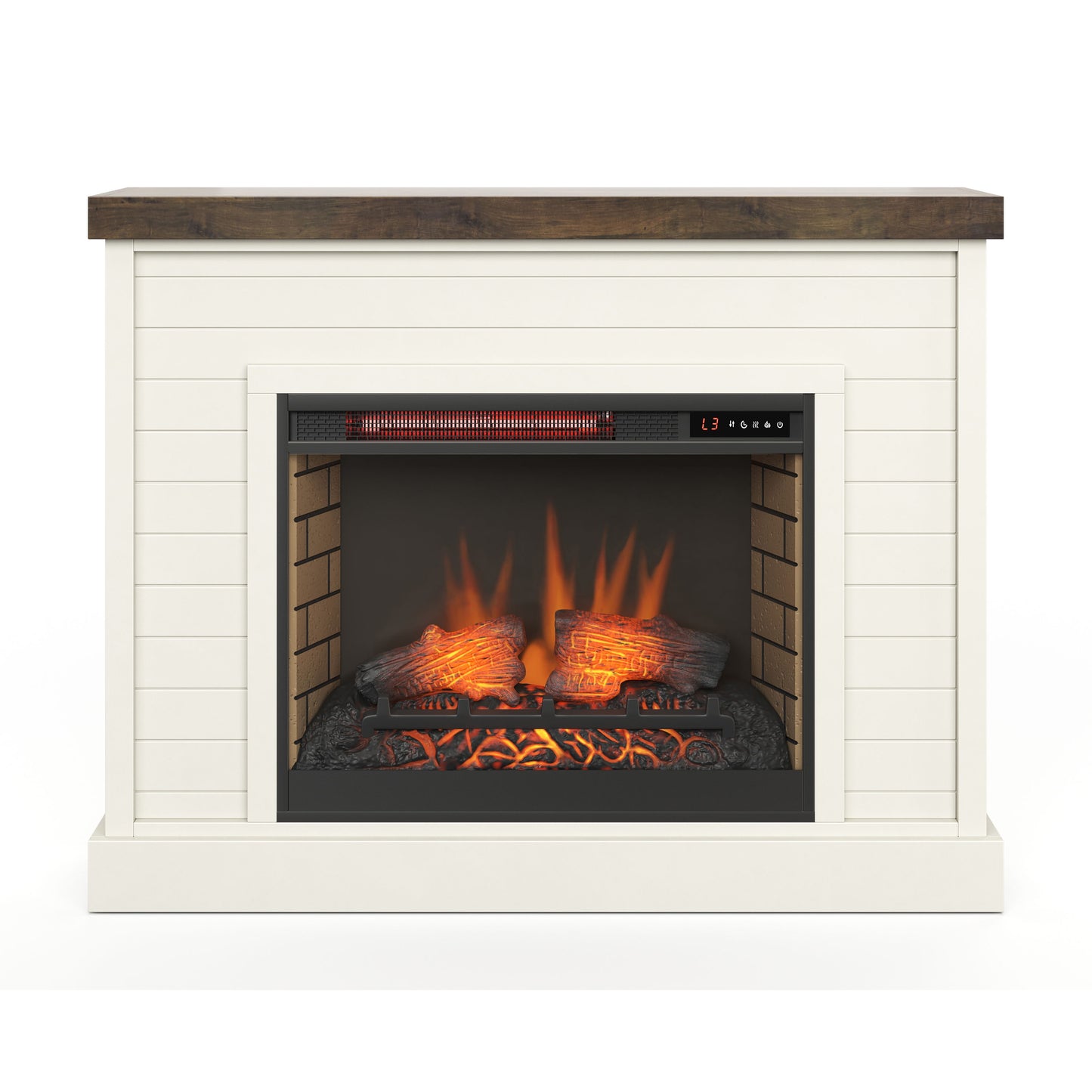 Washington - Fireplace With Mantel - Jasmine Whitewash / Barnwood