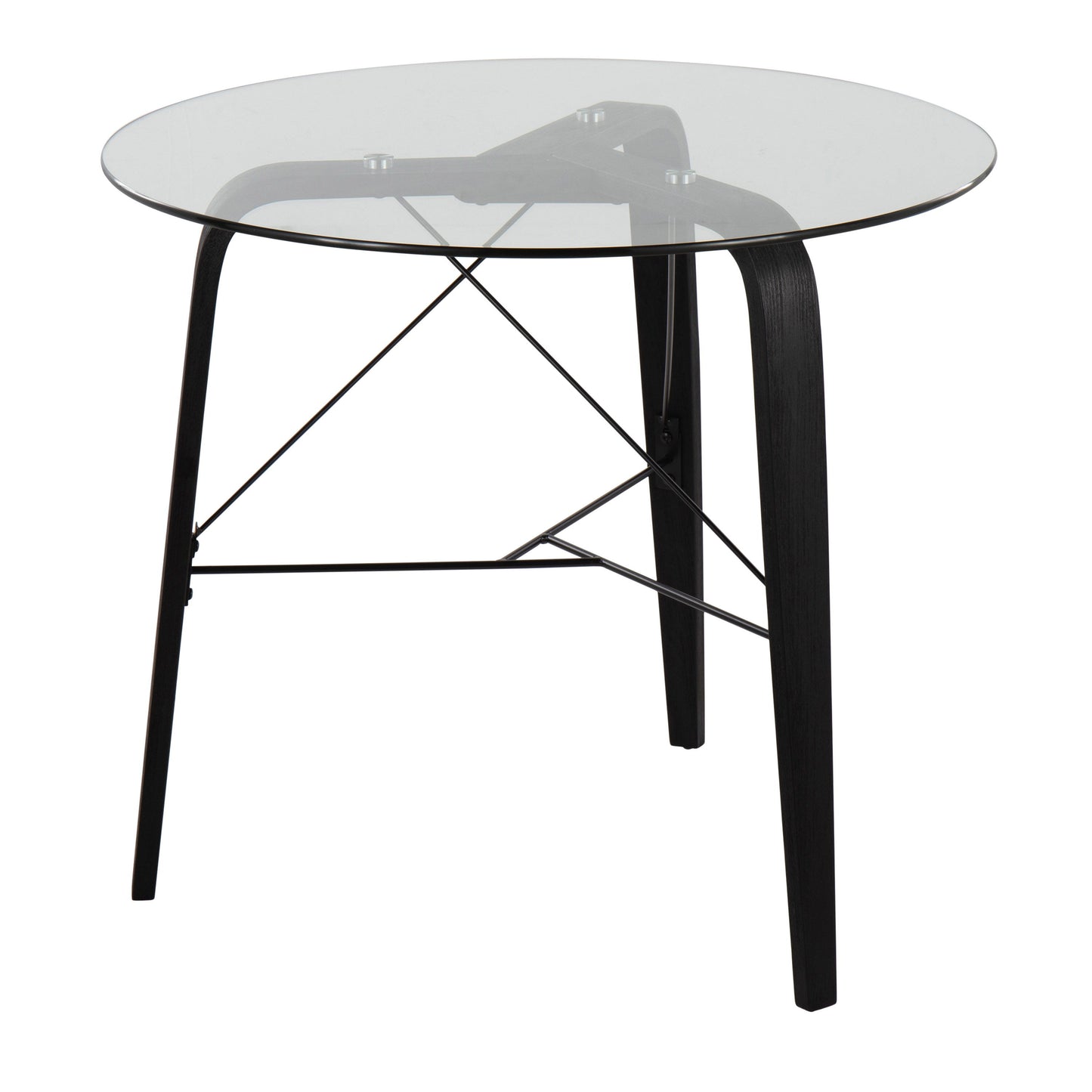 Trilogy - Mid-Century Modern Round Dinette Table - Black / Clear