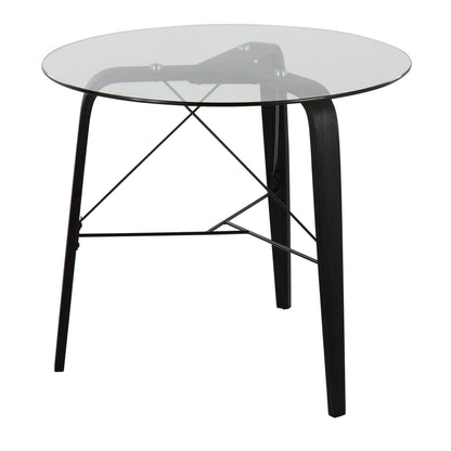 Trilogy - Mid-Century Modern Round Dinette Table - Black / Clear