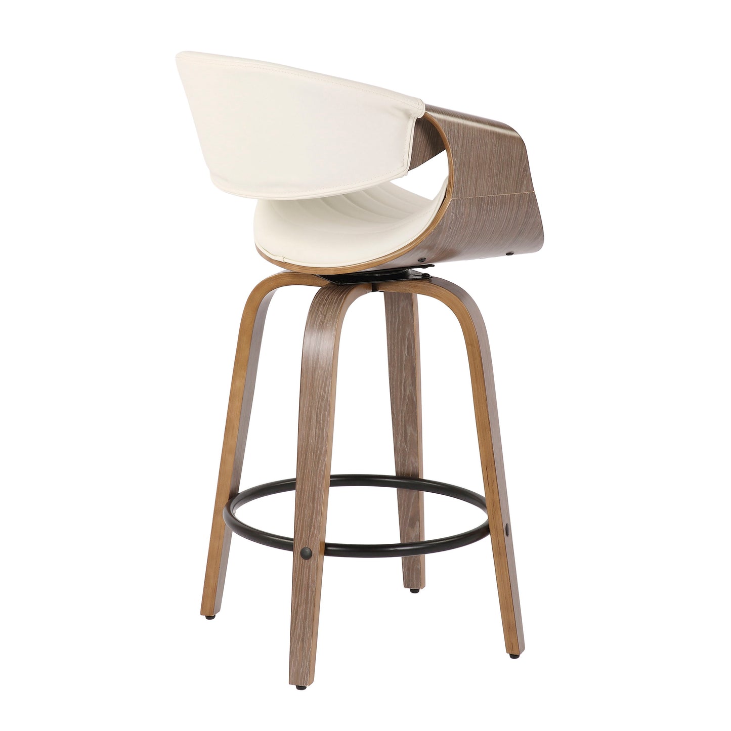 Symphony - Mid-Century Modern Counter Stool (Set of 2) - Light Gray / White