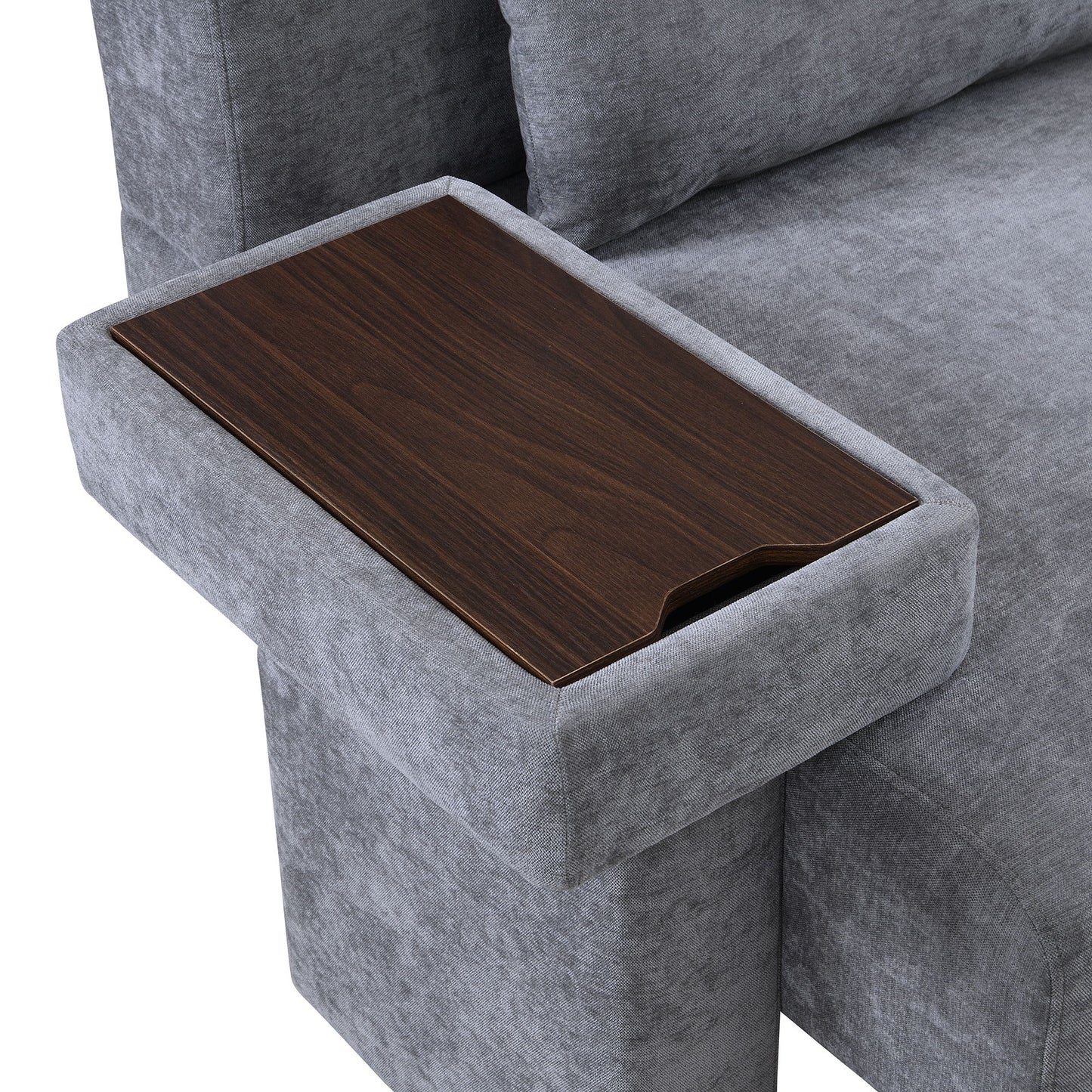 Modern Oversized Armchair, Wide Mid-Century Chair With Pillow Upholstered, Sturdy Wood Frame & Soft Cushion For Living Room - Gray