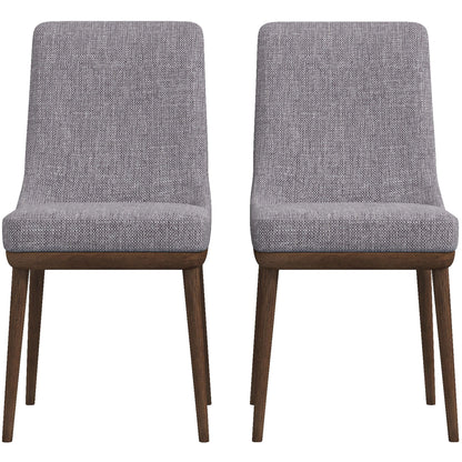 Kate - Mid-Century Modern Dining Chair (Set of 2) - Fabric - Gray