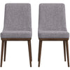 Kate - Mid-Century Modern Dining Chair (Set of 2) - Fabric - Gray
