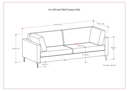 Ava - Mid Century Sofa - Cream