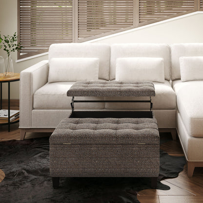Harrison - Coffee Table Storage Ottoman - Mink Brown