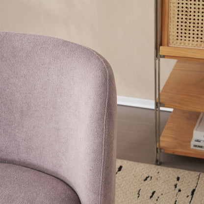 Modern Low Back Accent Chair, Upholstered Armless Living Room Chairs, Round Pine Wood Feet, For Small Living Spaces, Living Room - Purple
