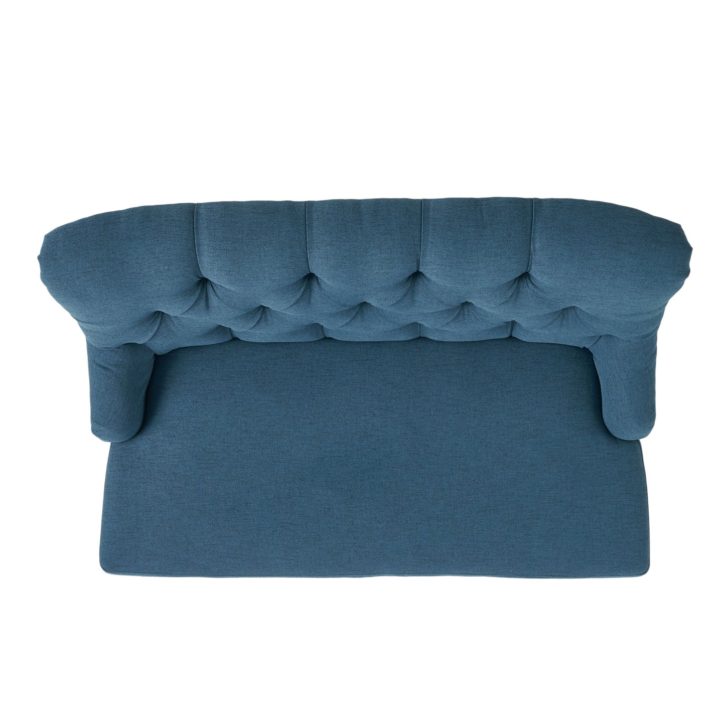 Nicole - French Style Upholstered Loveseat With Tufted Backrest - Navy Blue