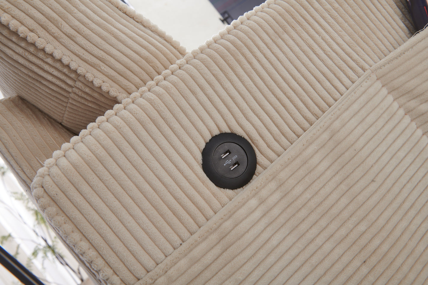 Stationary Loveseat - Cream