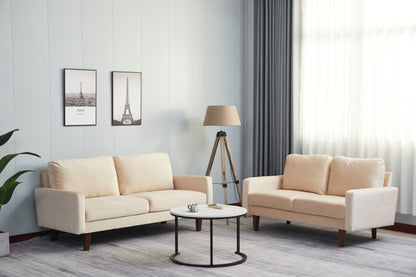 Stationary Loveseat - Beige