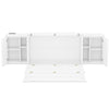 Queen Size Murphy Bed With Shelves, Cabinets And USB Ports - White