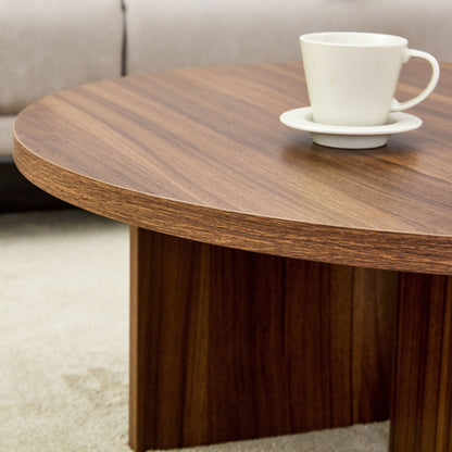 Versatile Round Coffee Table For Diverse Interior Styles, Blending Modern Minimalism With Nordic Elegance - Walnut