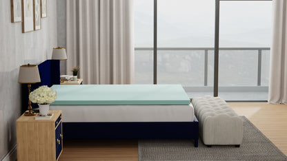 3" Twin Long Gel Plush Memory Foam Cooling Mattress Topper - Multicolor