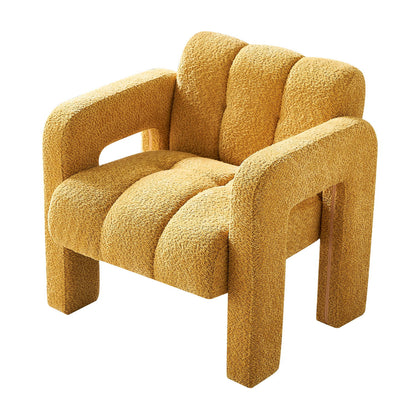 31.10" Wide Boucle Upholstered Accent Chair - Yellow