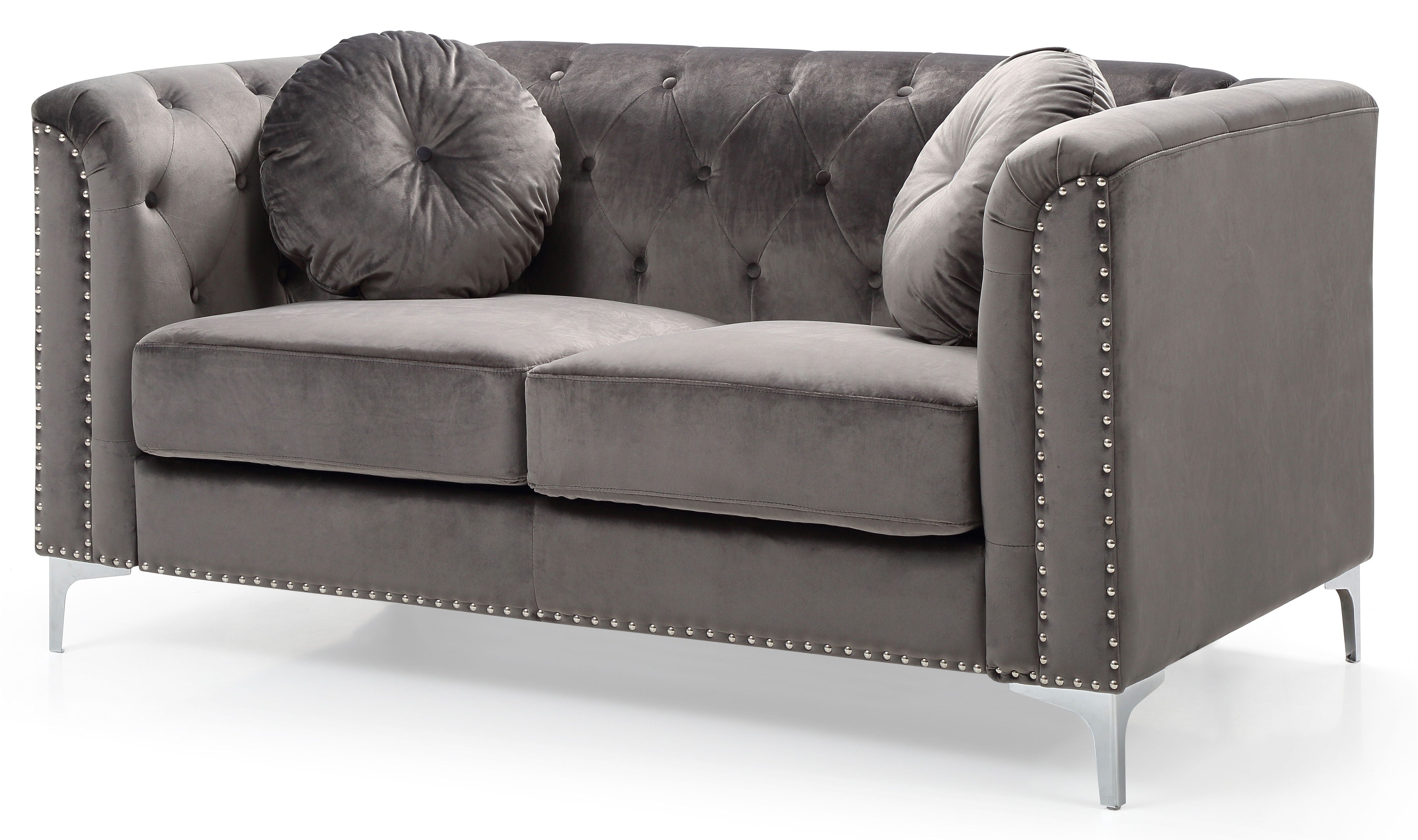 Contemporary Loveseat - Dark Gray