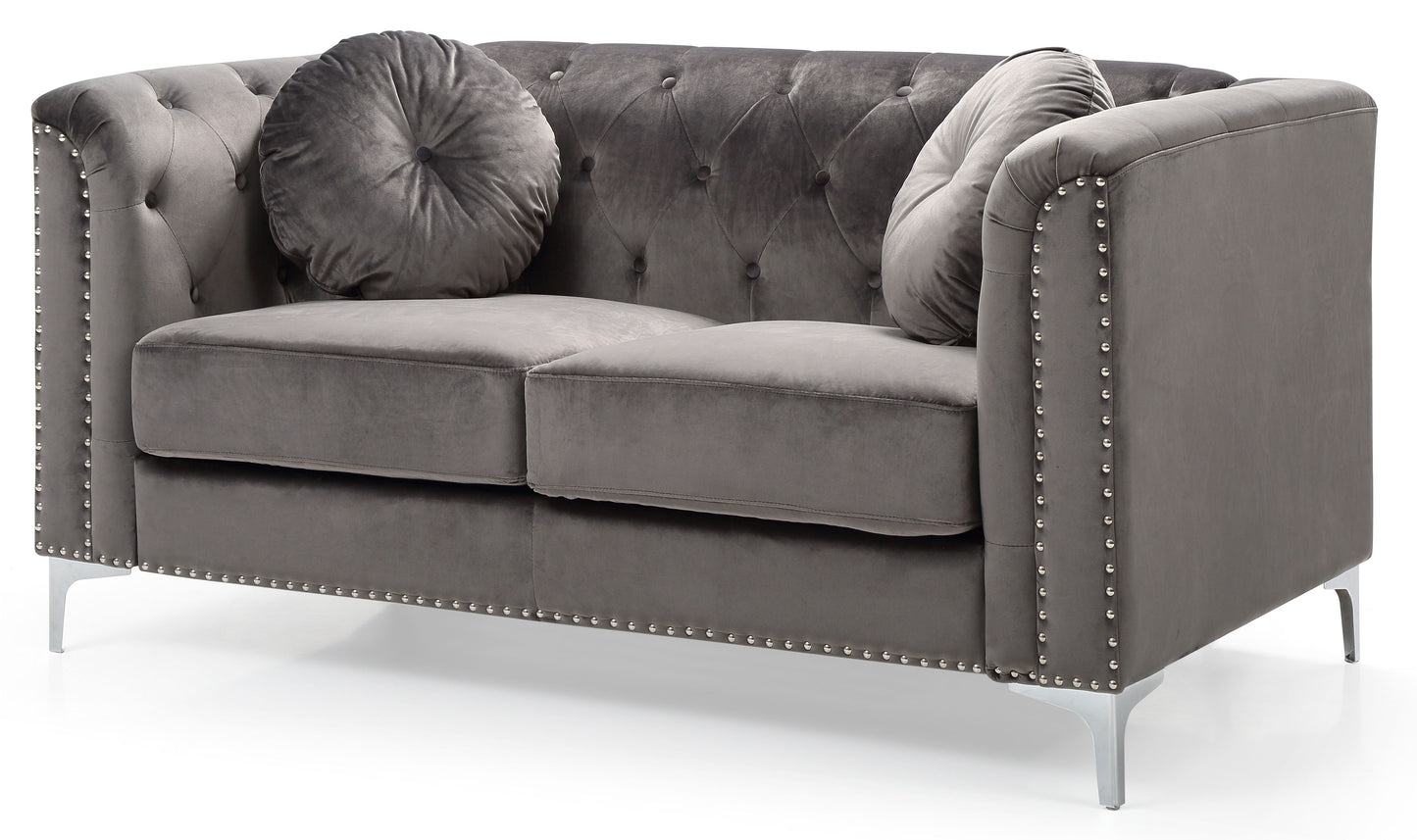 Contemporary Loveseat - Dark Gray