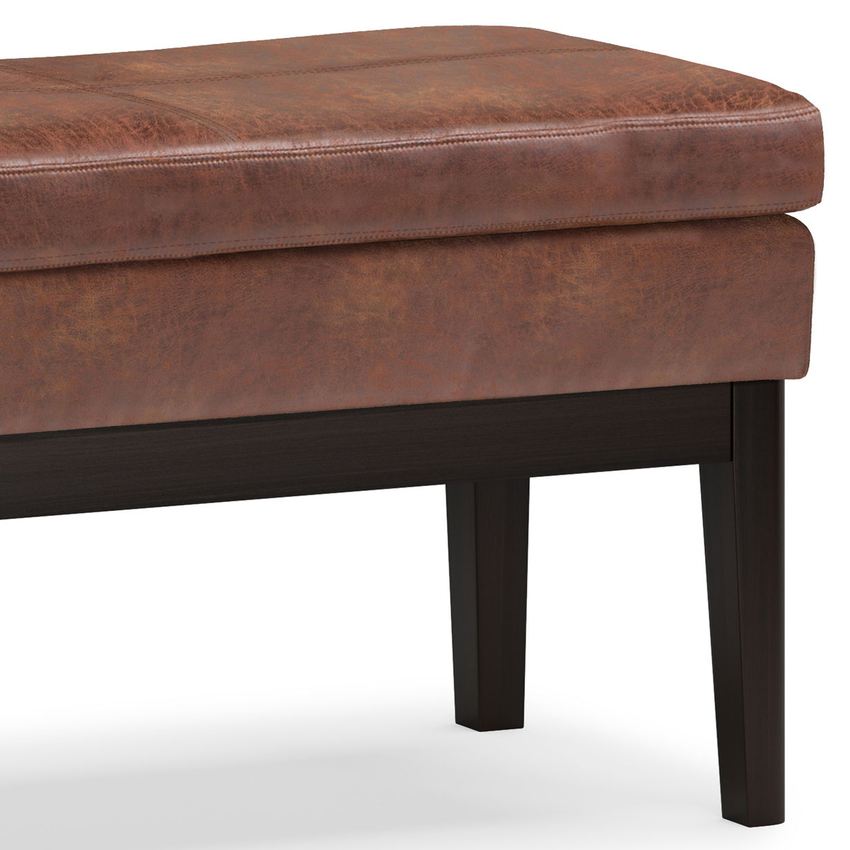 Carlson - Ottoman Bench - Distressed Saddle Brown