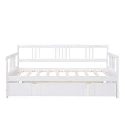 Twin Size DayBed With Twin Size Trundle - White
