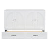 Queen Size Murphy Bed With Large Drawers - White