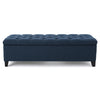 Glouster - Contemporary Storage Ottoman With Button Tufted Design - Navy Blue