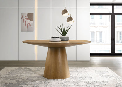 Jasper - Wide Contemporary Round Dining Table - Driftwood