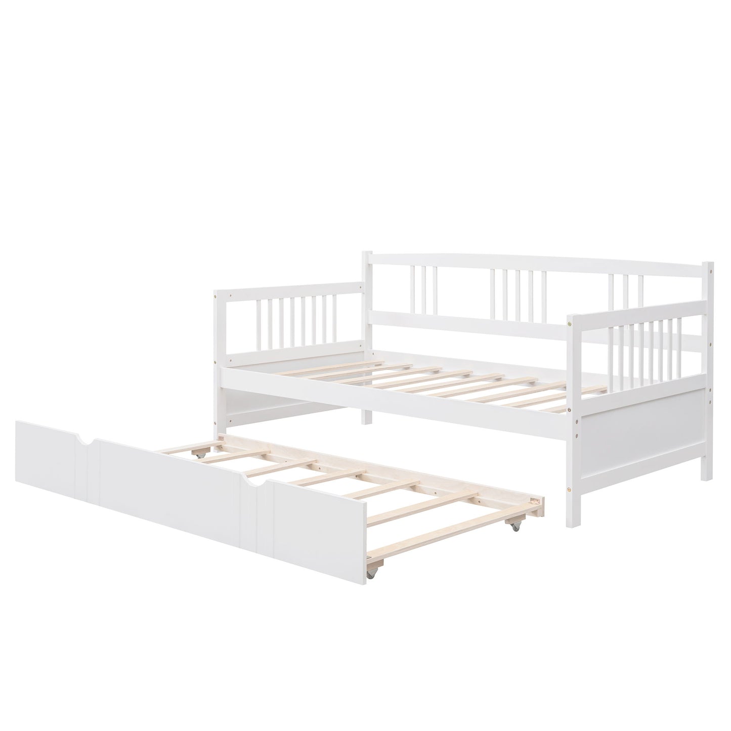 Twin Size DayBed With Twin Size Trundle - White