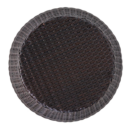Outdoor Wicker Patio Side Table - Brown Multi