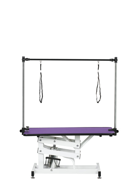 Hydraulic Pet Grooming Table With"H" Arm - Purple