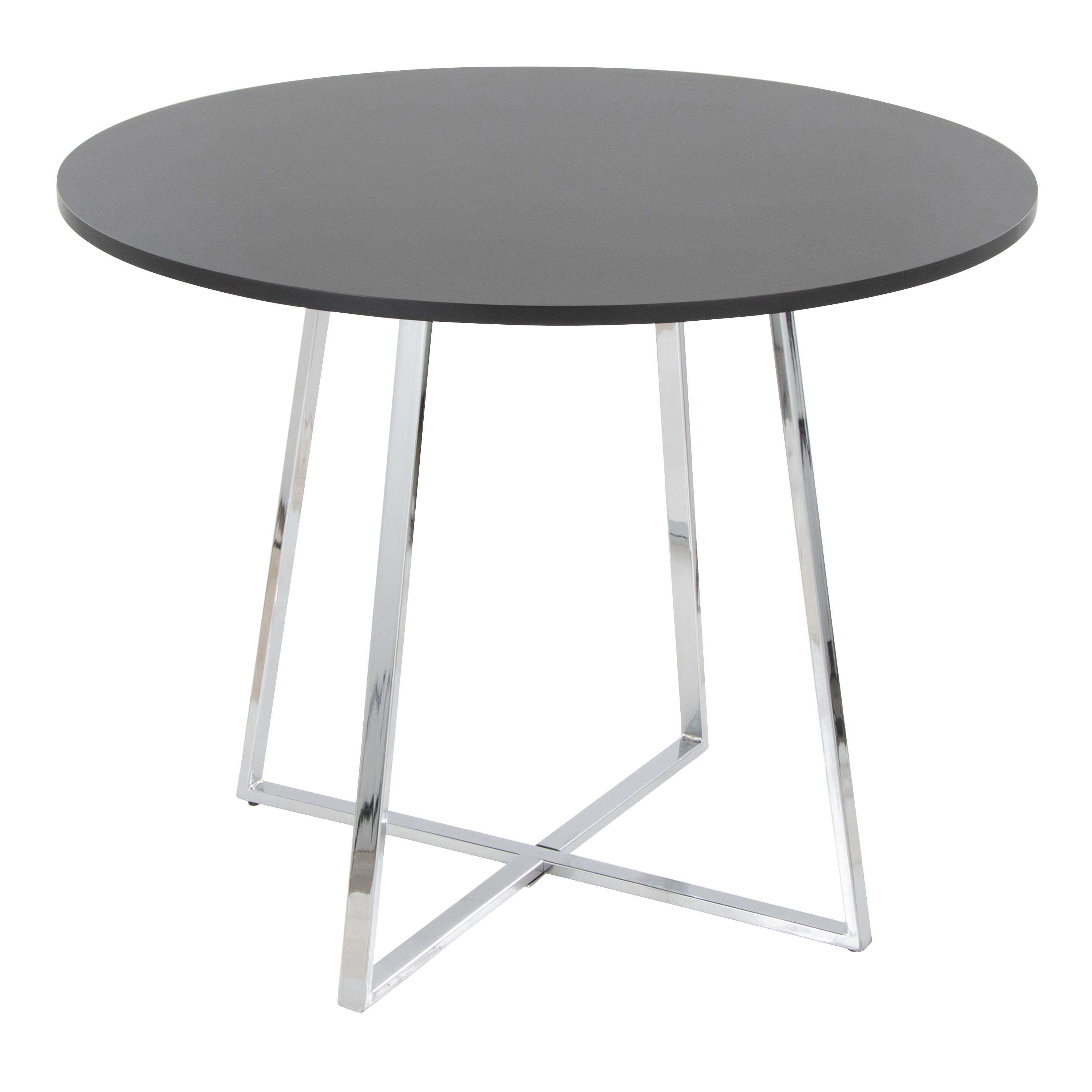Cosmo - Canary Contemporary Dining Table - Chrome / Black