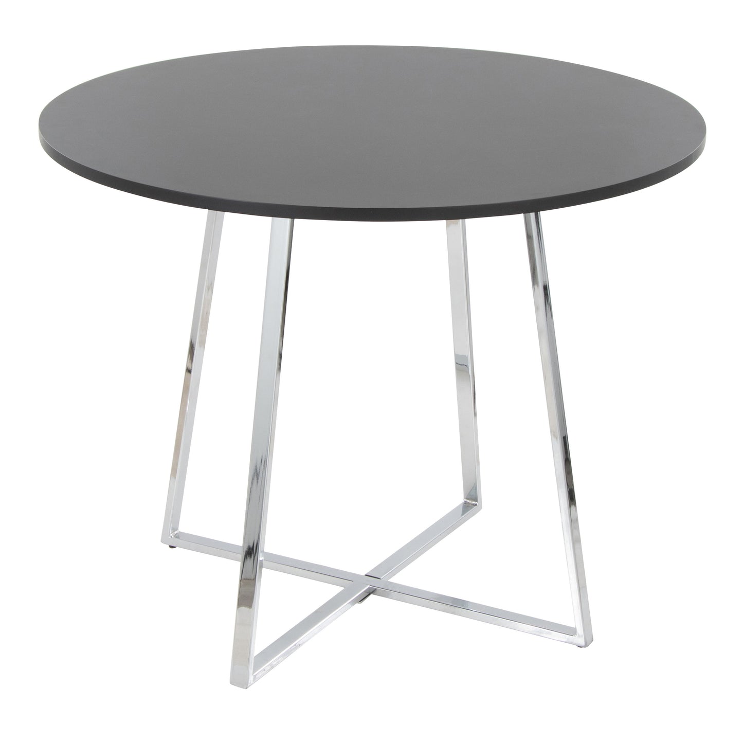 Cosmo - Canary Contemporary Dining Table - Chrome / Black