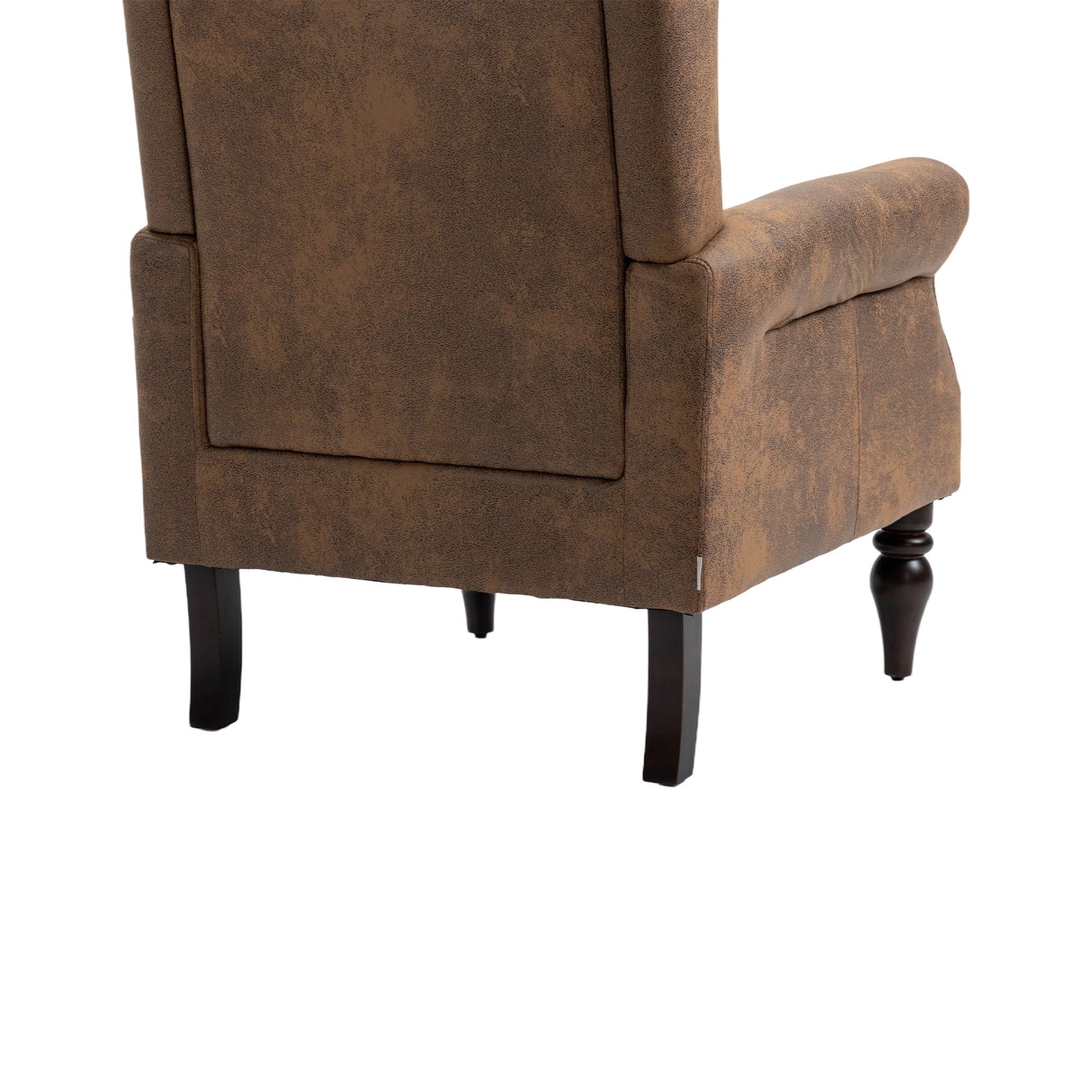Modern Wood Frame Armchair With Sturdy Wood Legs And Microsuede Upholstery For Living Room