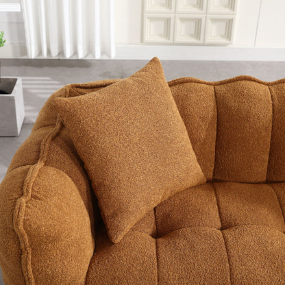 Soft Beanbag Chair With High Resilience Foam Core For Two People - Yellow