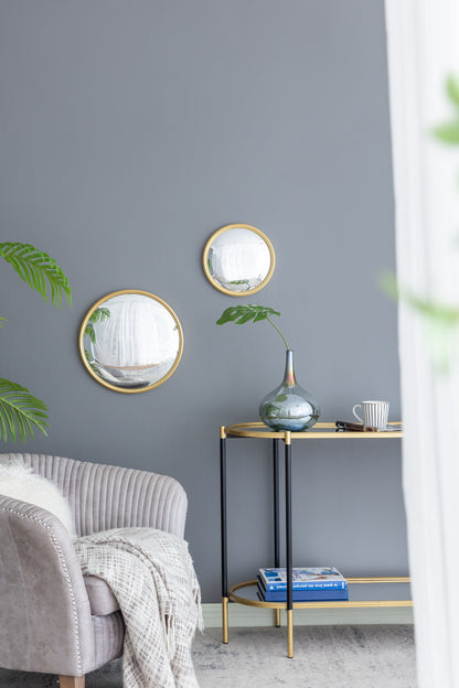 Round Mirror, Circle Mirror With Iron Frame For Living Room Bedroom Vanity Entryway Hallway - Gold